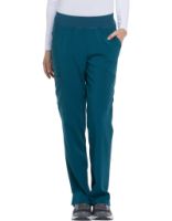 Womens EDS Essentials Natural Rise Tapered Leg Pull-On Scrub Pants - Caribbean 